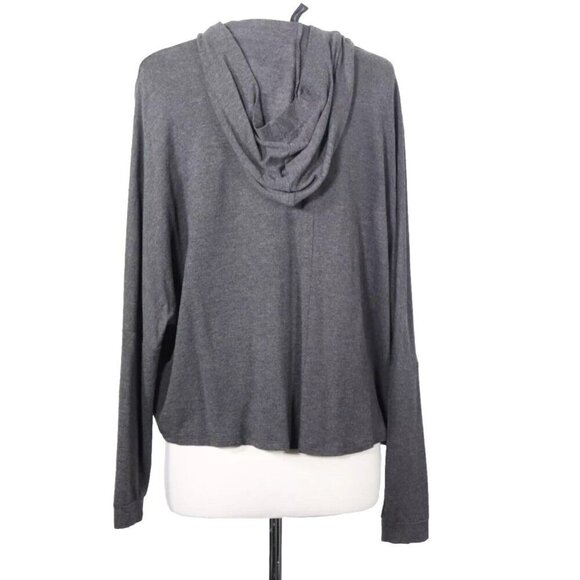 Soyaconcept Women Medium Charcoal Gray Full Zip Hoodie Dolman Sleeve Relaxed Fit - Picture 3 of 7